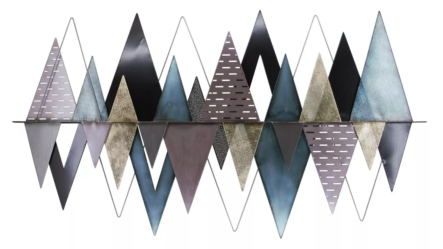 ''3D Mountains'' Metal Wall Art