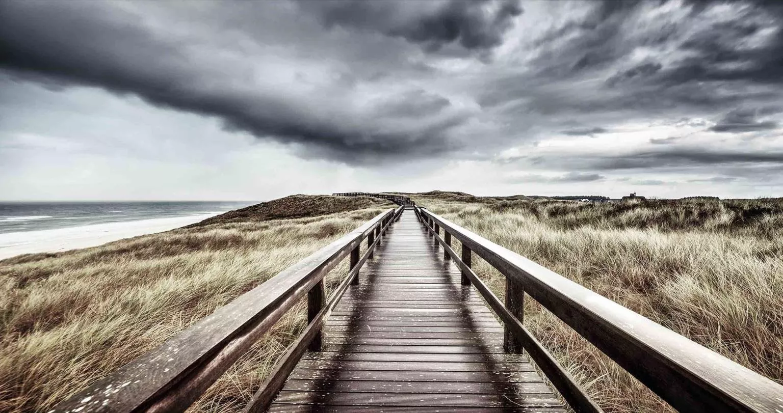 ''Beach Boardwalk'' Tempered Glass