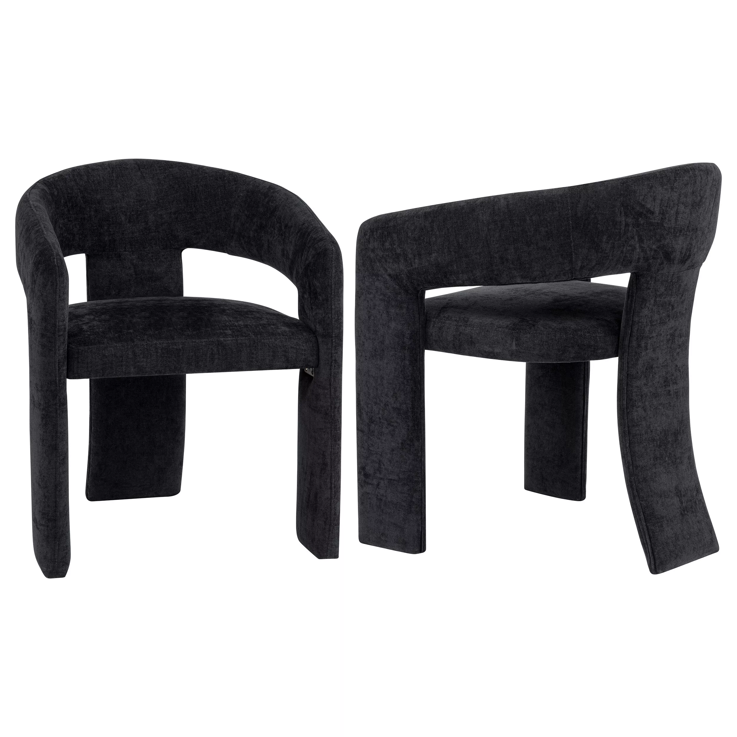 Carlow Upholstered Dining Arm Chair Black (set Of 2)
