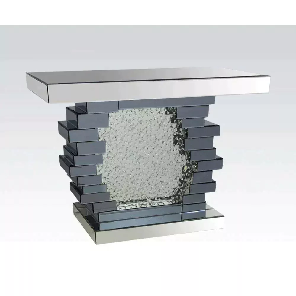 Nysa Mirrored & Faux Crystals Accent Table Model 90232 By ACME Furniture